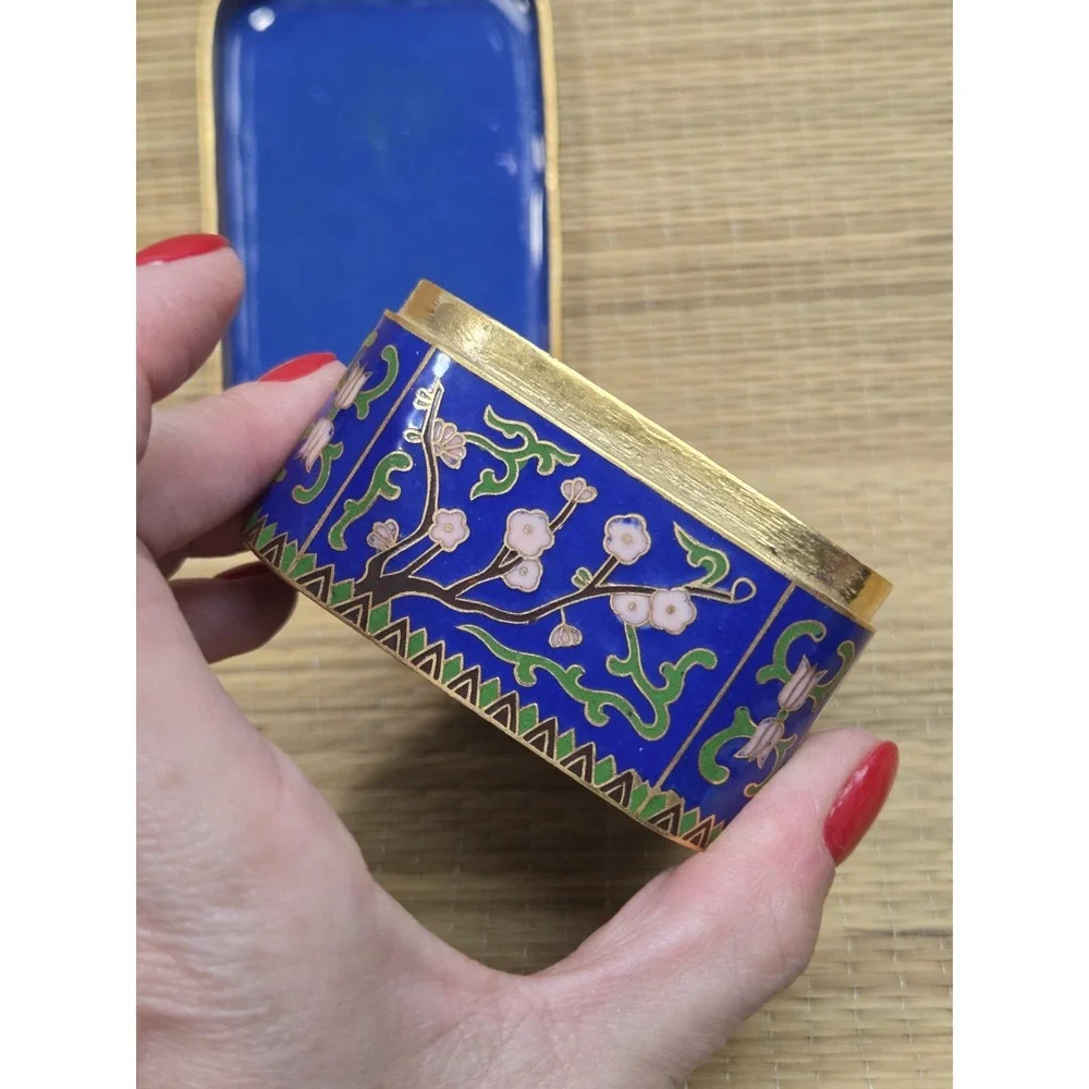 Vintage Bombay Company King of Hearts Enamel Cloisonne Trinket Box Empty